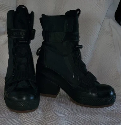Converse BLACK BOOTS Chuck Taylor All Star GR82  SIZE 7  LaceUp Platform Combat - Image 1 of 4