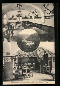 Bürgel /Thür., Gasthaus Langethalsmühle, Innenansichten, Ansichtskarte 1913 - Picture 1 of 2