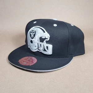 Nfl Vintage Oakland Raiders Helmet Hat Cap 7 7/8 Mitchell Ness Black Fitted Wool - Picture 1 of 8