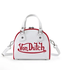 Von Dutch Bowlingtasche weiß und rot zweifarbig veganes Leder Y2K - Bild 1 von 7