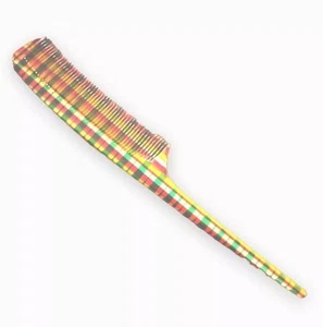 1960’s Vintage Plaid Fine Toothed Comb, Deadstock - Picture 1 of 2