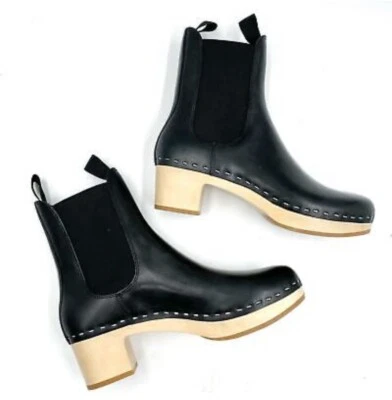 Botas zueco Chelsea Loeffler Randall Anabelle para mujer de cuero negro talla 7 Foto 1 de 3