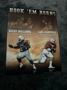 Ricky Williams & Earl Campbell Signed Texas Longhorns 16x20 Photo (JSA) - Picture 1 of 1