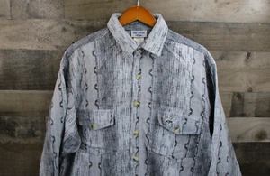 Vintage Rip Curl Shirt Mens Large Blue Aztec Striped Surfer Flannel Button Down - Picture 1 of 12