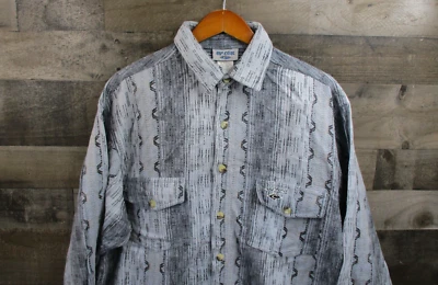 Vintage Rip Curl Shirt Mens Large Blue Aztec Striped Surfer Flannel Button Down - Image 1 of 4