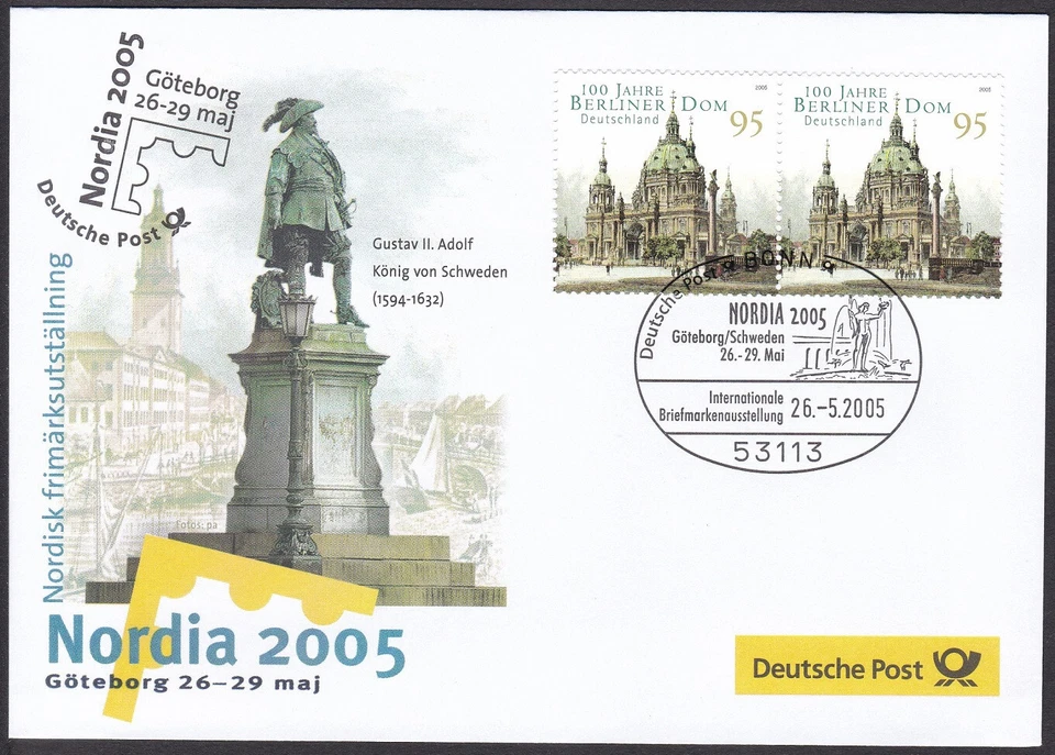 PEX0069 Intl. Stamp Exhibit. Germany Cover, NORDIA 2005, Goteborg, Architecture - Image 1 of 1
