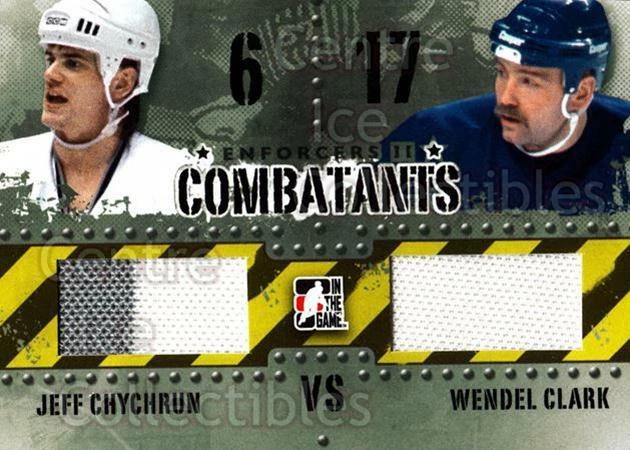 2013-14 ITG Enforcers Combatants Jersey #4 Jeff Chychrun, Wendel Clark - Image 1 of 1