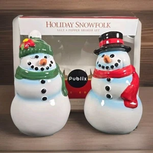 PUBLIX HOLIDAY SNOWFOLK SALT & PEPPER SHAKER SET ENCORE EDITION  2005 - Picture 1 of 9