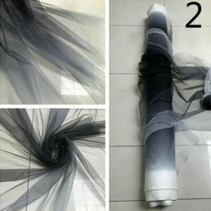 Beads Mesh Fabric Tulle Gradient Sheer Cloth for Dress DIY Sewing Crafts Costume - Picture 1 of 25