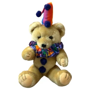 Vintage Bearly People Clown Bear Plush Jointed 13” Calypso 1983 Ruffle Collar - Picture 1 of 10