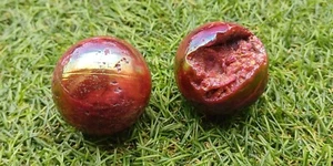 Electroplated Red Quartz Carved Gemstone Natural Sphere (B4) - Picture 1 of 3