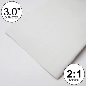 3" ID weiß Schrumpfschlauch 2:1 Verhältnis 3,0" Verpackung (4 Fuß) Zoll/Fuß/bis 80 mm - Bild 1 von 3