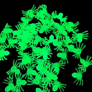 50Pcs Mini Luminous Spiders Scary Halloween Props  Glow In The Dark Spiders - Picture 1 of 12