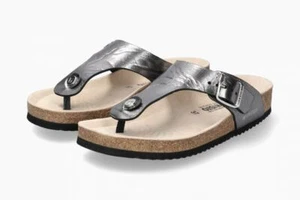 Ciabatte sandali infradito Mephisto Melinda pelle grigia - Picture 1 of 3