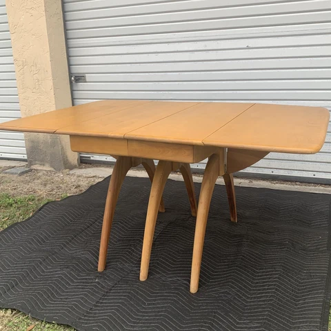 Mid-Century Modern Heywood Wakefield Wishbone Drop Leaf Butterfly Dining Table Cover