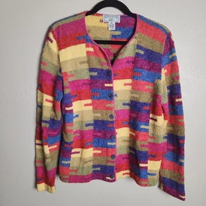 Vintage Damen Strickjacke passt wie mittel hell bunt Frühling Süd Baumwolle leicht - Bild 1 von 5