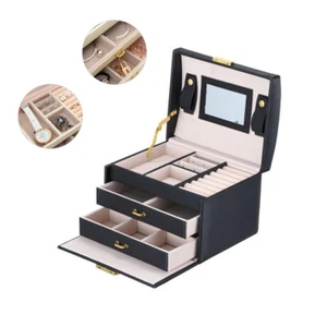 3 Layer Portable Jewelry Storage Case for Necklace Earrings Rings Bracelets - Picture 1 of 7