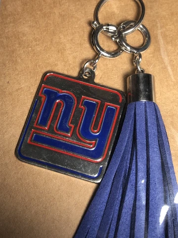 New York Giants Tassel Purse Charm NFL Boutique Football Navy Blue White Cover