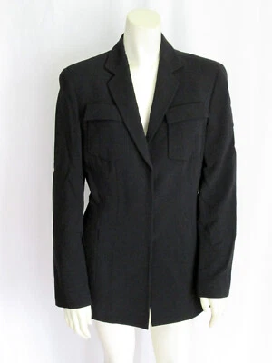 Винтажный Giorgio Armani 42 черный шерсти женский костюм Blazer Италии дизайнер роскошь - Изображение 1 из 4