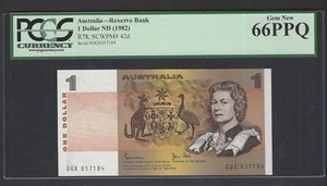 Australia One Dollar ND(1982) P42d Uncirculated Graded 66  + - Picture 1 of 3