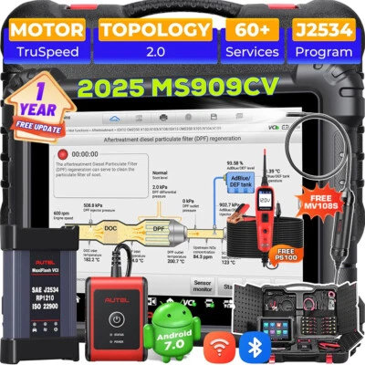 2025 Autel Maxisys MS909CV Diesel Diagnostic Heavy Duty Truck Commercial Scanner Foto 1 de 4