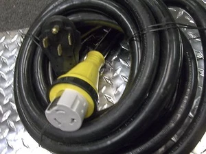 25 foot 50 amp Marine RV Power Cord with Hubbell Twist Lock Connector Detachable - Picture 1 of 10