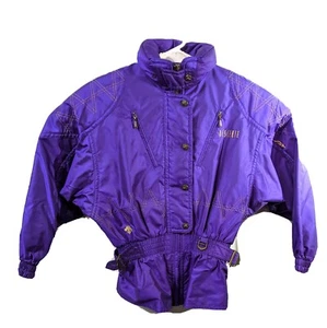 Womens Purple Retro Descente Ski Snow Jacket Size 6 (about Large) Coat - Picture 1 of 20