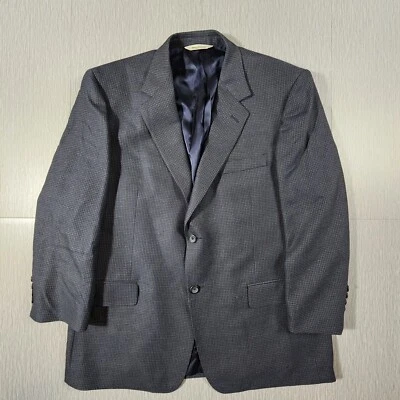 Pronto Uomo Abrigo Deportivo Blazer Traje Chaqueta Pata de Gallo Azul 40 Corto Foto 1 de 4