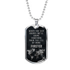 When The Sun Shines Necklace Stainless Steel or 18k Gold Dog Tag 24" Chain