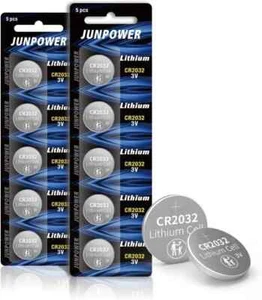 JUNPOWER CR2032 BR2032 DL2032 3V Button Battery Coin Cell - Picture 1 of 8
