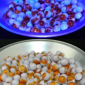 Vintage Lot of Over 100 Marbles Orange Gray Swirl All Glow Faintly Green - Picture 1 of 10