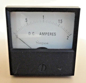 SIMPSON DC Amperes 0 - 2A Panel Mount Meter (Qty 1) - Picture 1 of 7