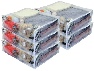 OREH HOMEWARES 5-Pack Large 20" x 23" x 6" Vinyl Plastic Zippered Storage Bags Clear 11.9 Gal