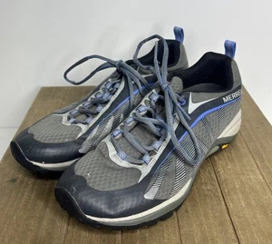 Merrell Siren Edge Trail Hiking Shoes Womens 8 Gray Blue Vibram Soles Outdoors - Picture 1 of 12