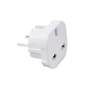 Adapter UK zu DE / GB zu EU / England auf Deutschland Europa Reiseadapter Weiß - Bild 1 von 1
