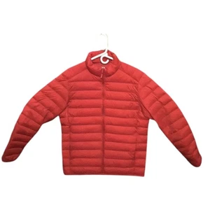 Abrigo acolchado relleno de plumón Uniqlo para mujer grande rojo - Imagen 1 de 7