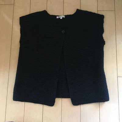 BRUNELLO CUCINELLI 女式上衣 Bonpoint 黑色针织背心 S 限量版 VHTF Pop — 第 1/4 张图片