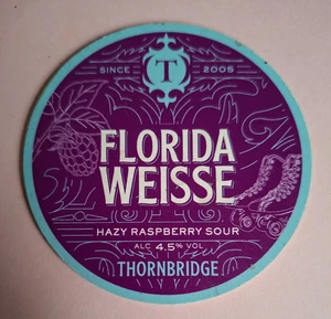 THORNBRIDGE brewery FLORIDA WEISSE craft Beer pump keg font ale badge Derbyshire - Picture 1 of 1
