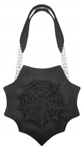 Bolso gótico de hombro hueco bordado tela de araña Dark In Love - Nuevo con etiquetas - Imagen 1 de 22