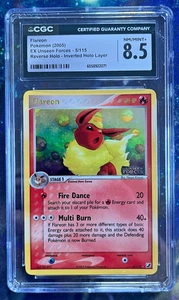 CGC 8.5 INVERTED HOLO ERROR Flareon #5 Unseen Forces Reverse Holo Pokemon 2005 - Picture 1 of 2