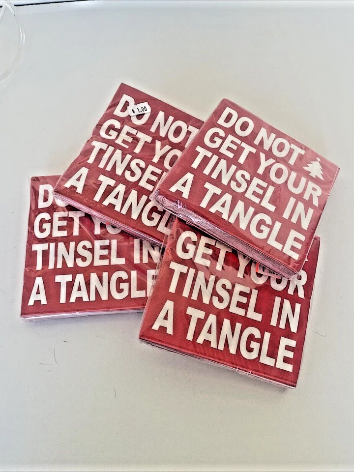 Servilletas de cóctel Do Not Get Your Tinsel in a Tangle Paper 80 nuevas en embalaje Foto 1 de 4