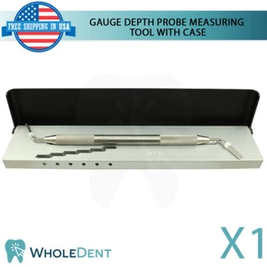 Herramienta de medición de sonda de profundidad medidor con estuche instrumento dental medidor universal - Imagen 1 de 5