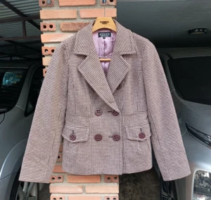 Sonia by Sonia Rykiel Brown Houndstooth Jacket Sz 38 - Picture 1 of 23