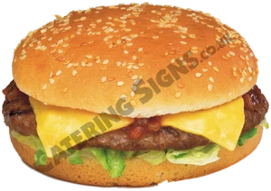 Cheeseburger Sticker - Cafe Restaurant decal catering burger van trailer sign - Picture 1 of 1