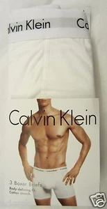 3 CALVIN KLEIN PARA HOMBRE TALLA 40-42 XL BLANCO 95% ALGODÓN ELÁSTICO CALVIN CALZONCILLOS NUEVOS CON ETIQUETAS - Imagen 1 de 6