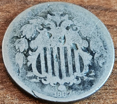1867 Shield Nickel Without Rays Cover