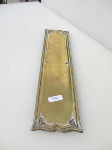 Antique Brass Finger Plate Push Door Handle Edwardian Art Nouveau Vintage 1904 Cover