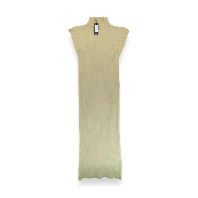 NWT Pretty Little Thing Maternity Gold Knit High Neck Maxi Dress Sz US 6 / UK 10 - Image 1 of 4