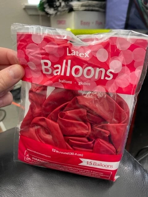 Red 12-inch Latex Balloons 15 Pack Red Party Balloons Supplies Decorations New!! - Image 1 of 2