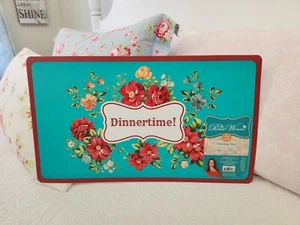 NWT PIONEER WOMAN VINTAGE FLORAL 'DINNERTIME' PET FEEDING MAT - WATER RESISTANT  - Picture 1 of 2